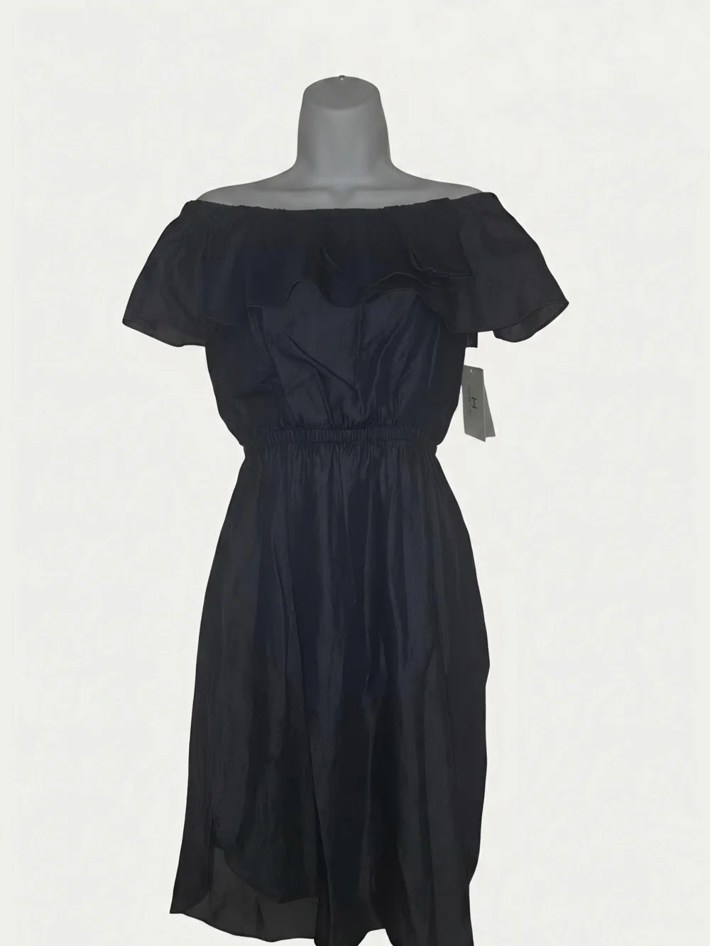 Halston ○ Off-Shoulder Ruffle Midi Dress - Picture 1 of 3
